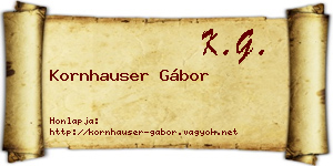Kornhauser Gábor névjegykártya